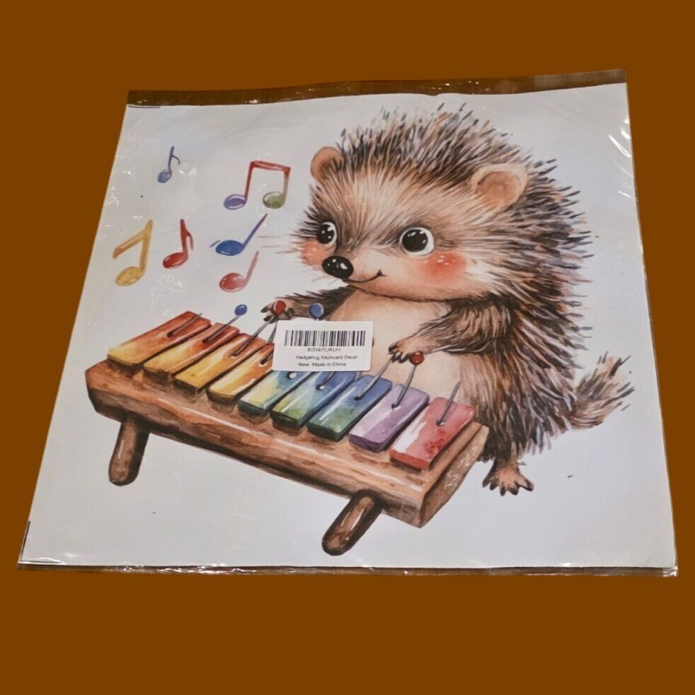 Hedgehog Xylophone Wall Decal Removable Vinyl Sticker Kids Room Decor 11.8in