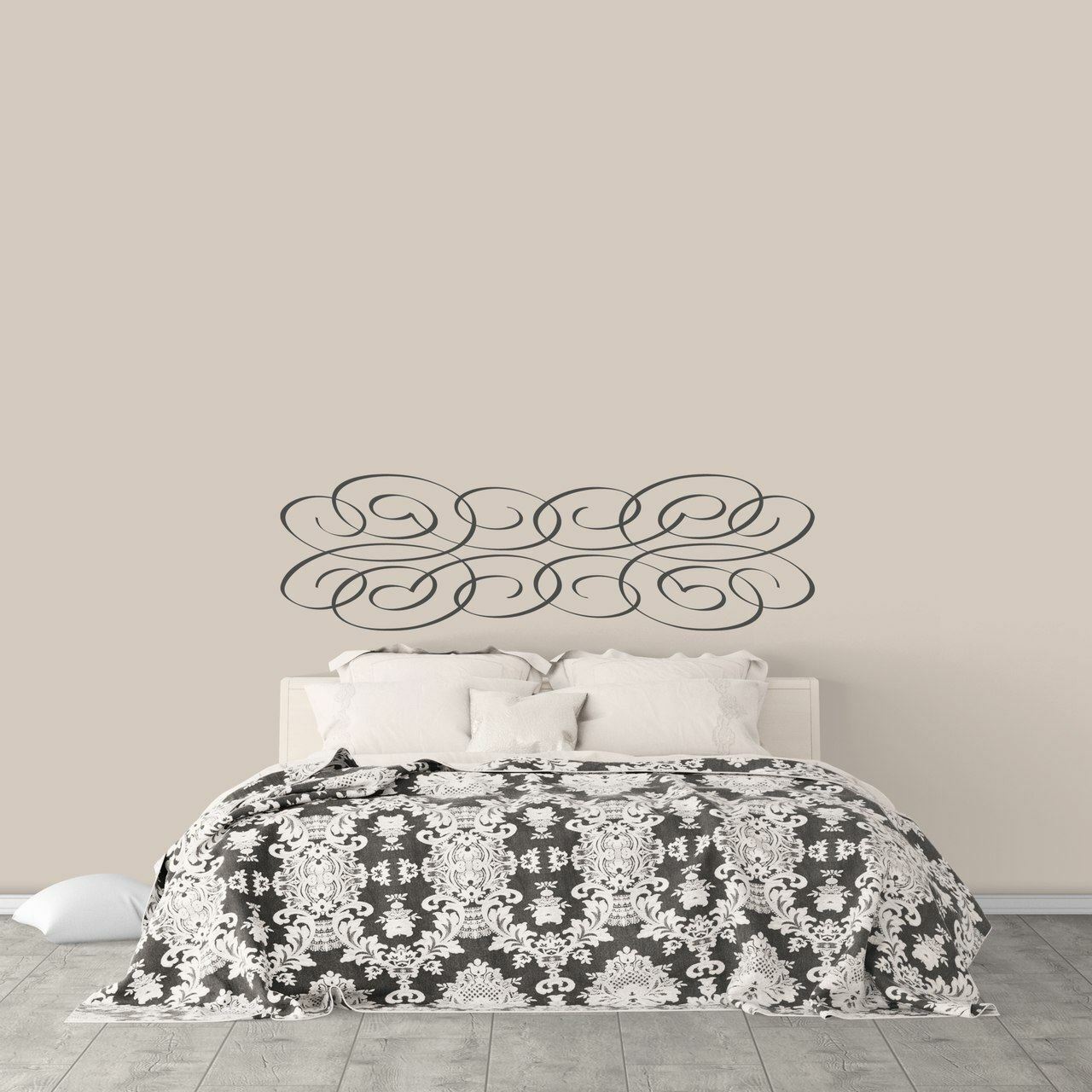 Swirl Headboard Wall Decal – Bedroom, Shapes, Swirls, Headboard, Sticker, Decal