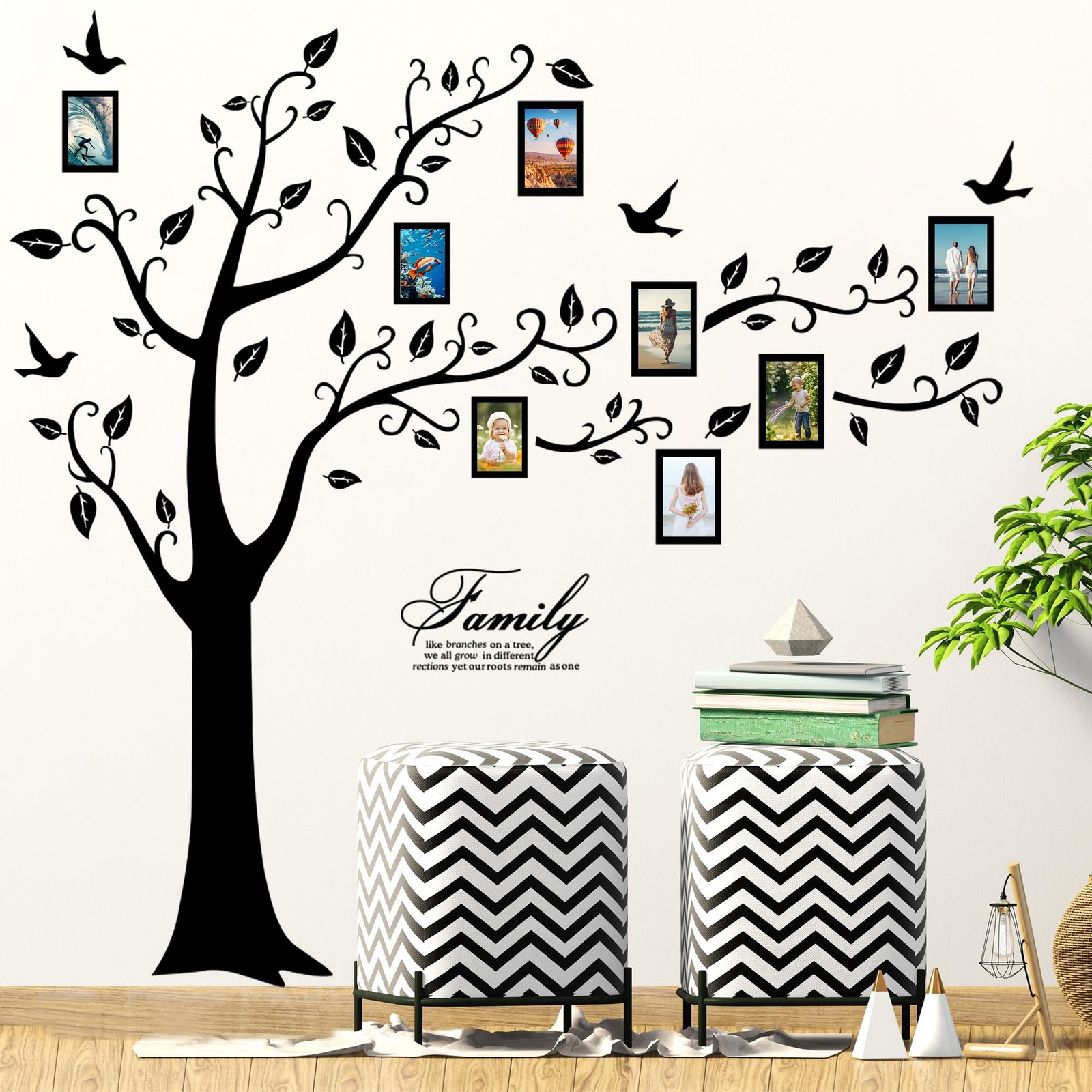 Family Tree Wall Decor Picture Frames Collage for Living Room Frame Accessories