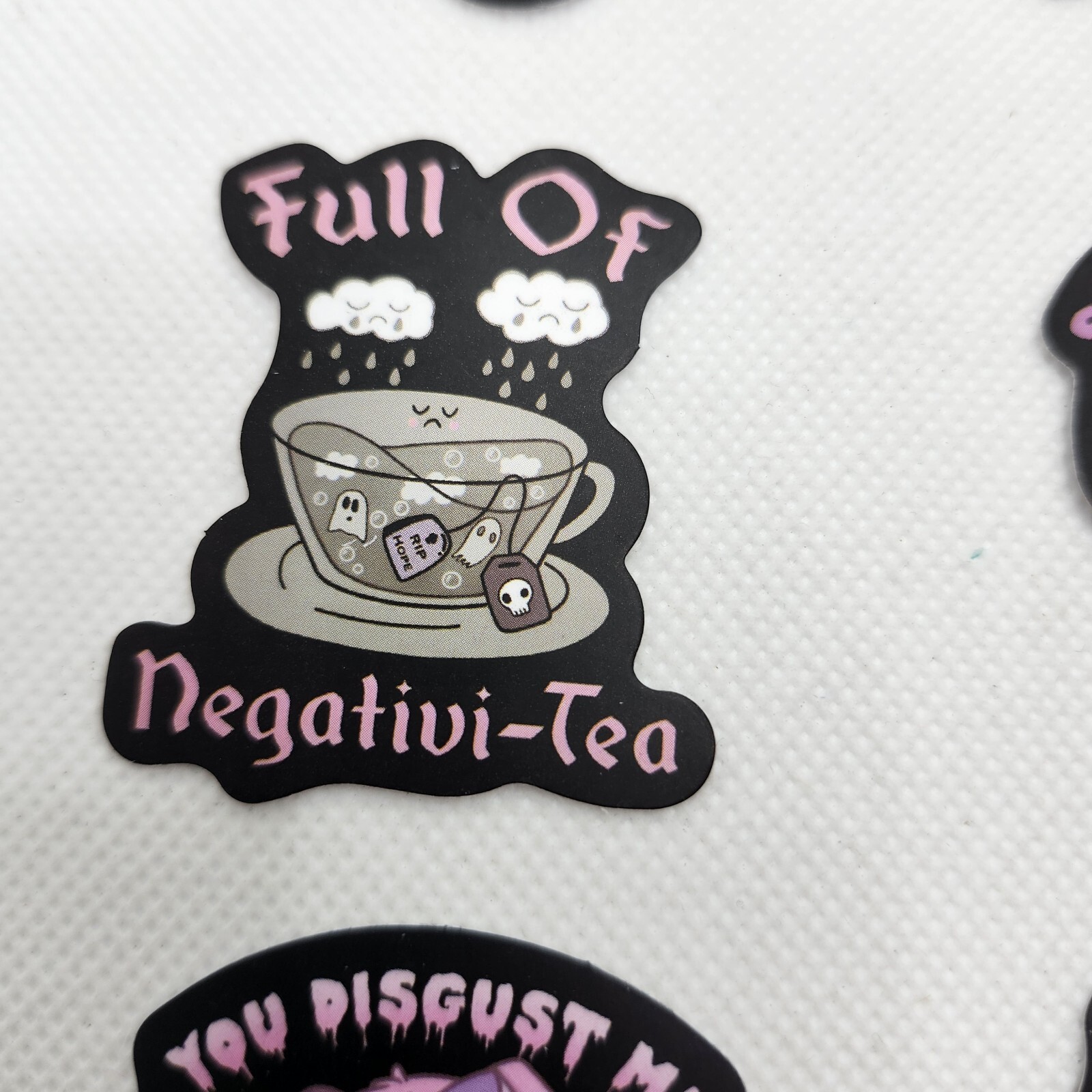 Lot Of 9 Morbid Goth Creepy Cute Dark Pastel Vinyl Waterproof Stickers Quotes