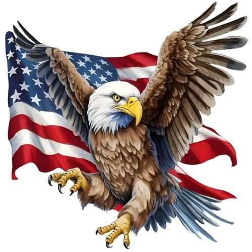 American Flag Eagle Car Stickers 2-Pack Patriotic Waterproof Stickers for