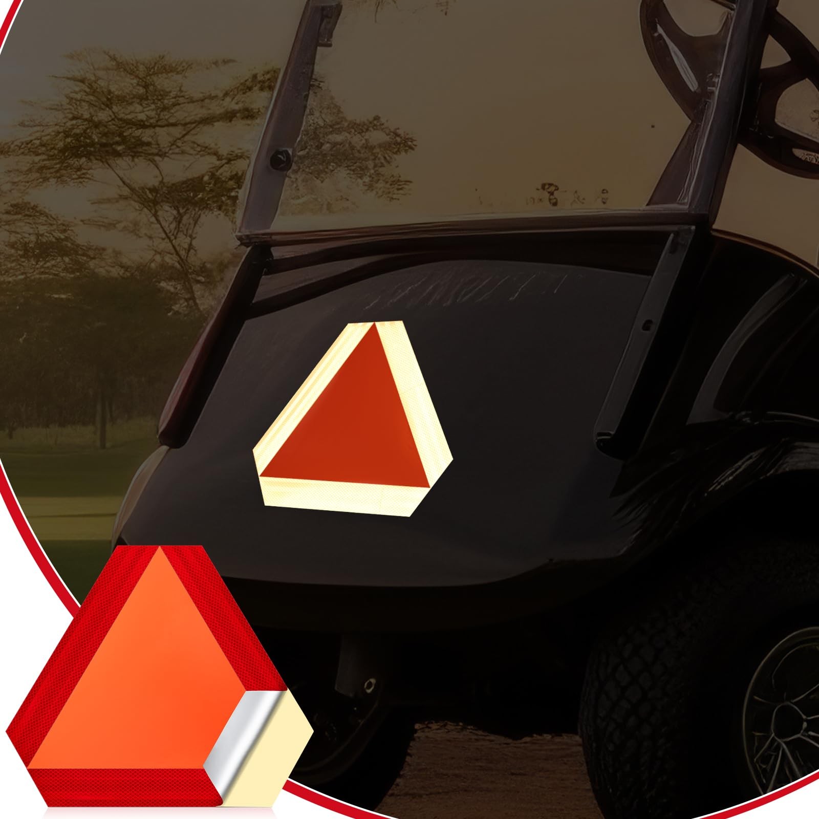 4 Pack Slow Moving Vehicle Triangle Sign 14 x 16 Inch Sticky Safety Vinyl