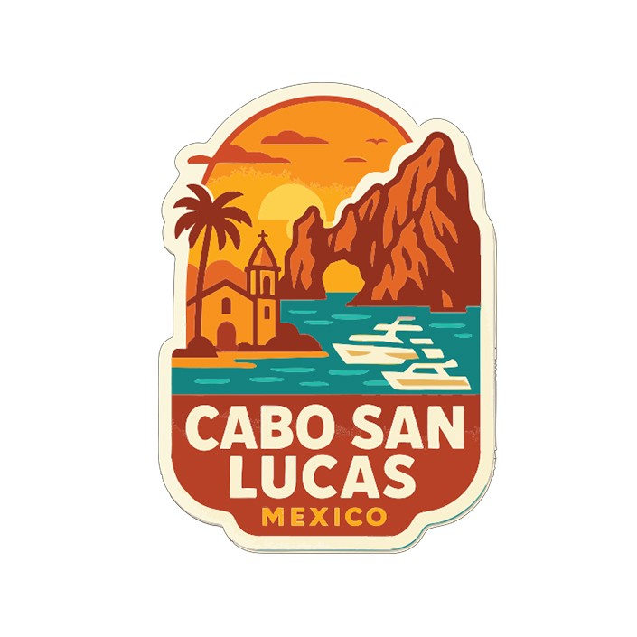 Cabo San Lucas Mexico Sticker Decal Vinyl Die-Cut City Skyline Landmark Design