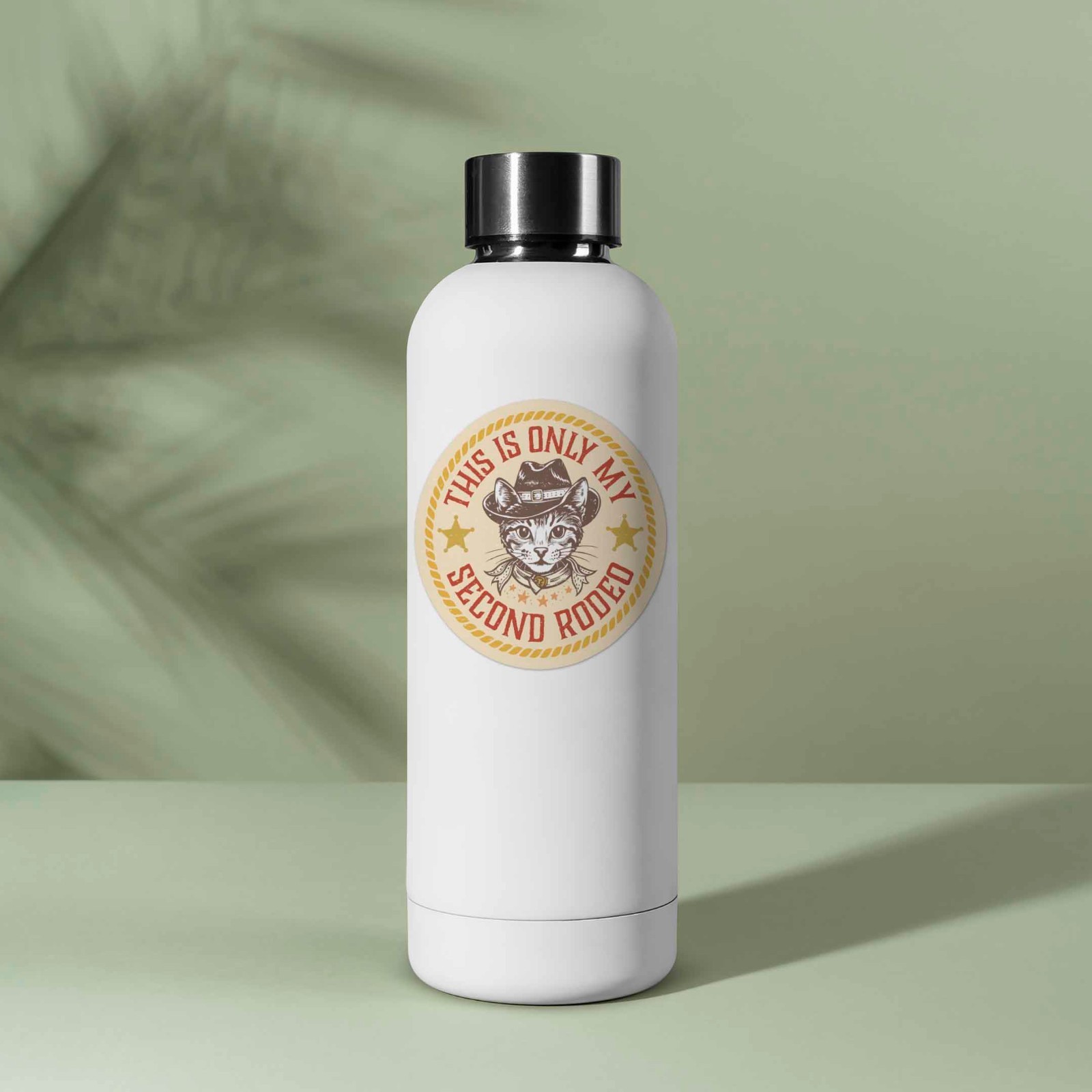 This is Only My Second Rodeo Sticker – Funny Cat Decal for Laptop & Water Bottle