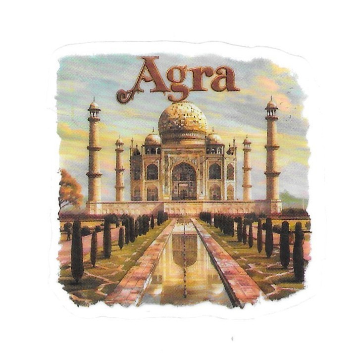 India Agra Taj Mahal Landmark Die Cut Asian City View Clear Vinyl Sticker Decal