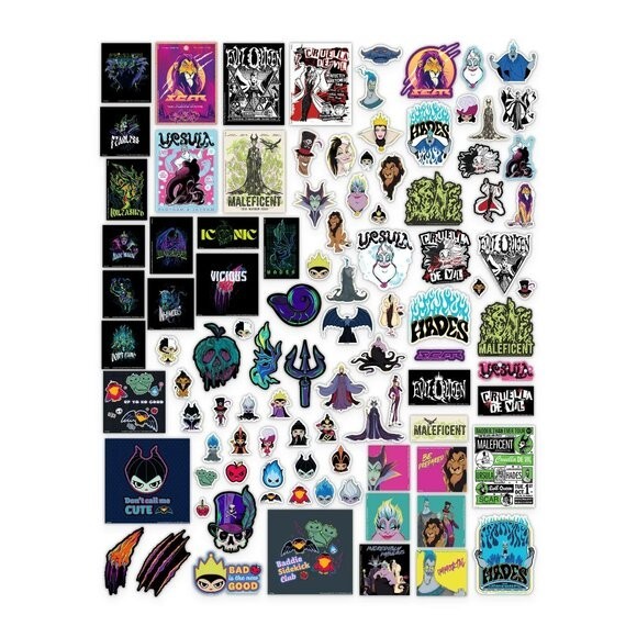 Disney Villains Repositionable Vinyl Decals, 100 Count New