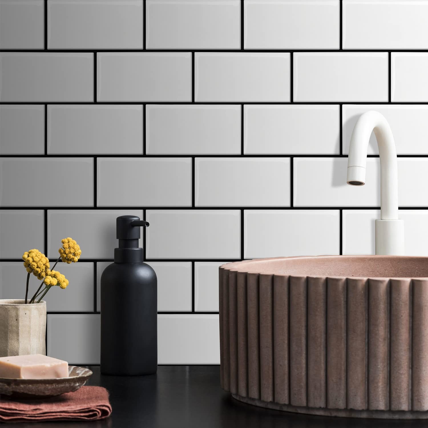 10-Sheet Backsplash Peel and Stick Subway Tile, Self Adhesive Vinyl Wall Tile…