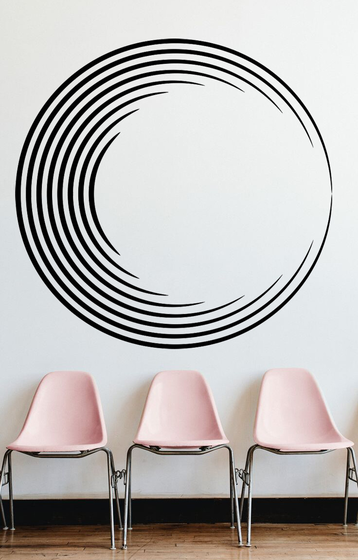 Abstract Circle Large Wall Decal Removable Sticker Living Room Décor Wall AA064