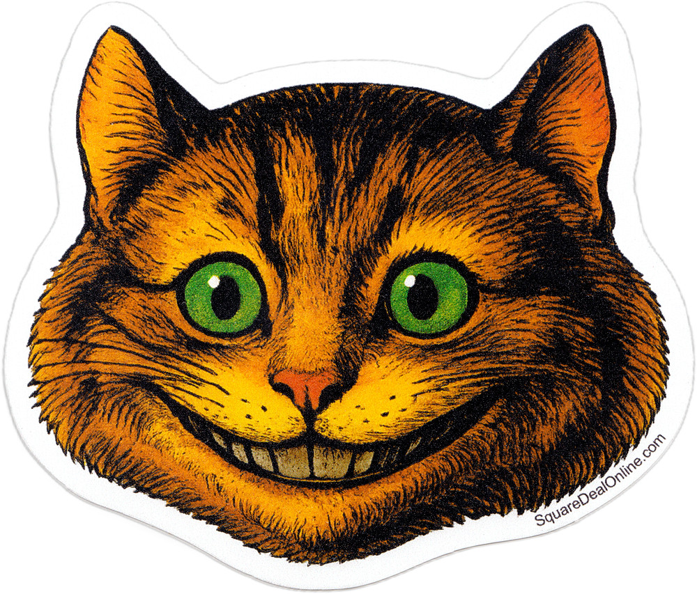 Sticker – Alice's Adventures in Wonderland Cheshire Cat Lewis Carroll 3.75"