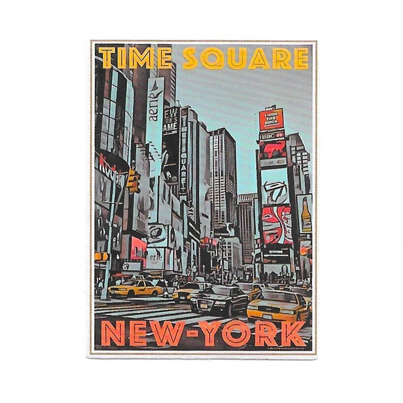 Time Square New York City Vintage Poster Sticker Taxi Manhattan Travel NYC
