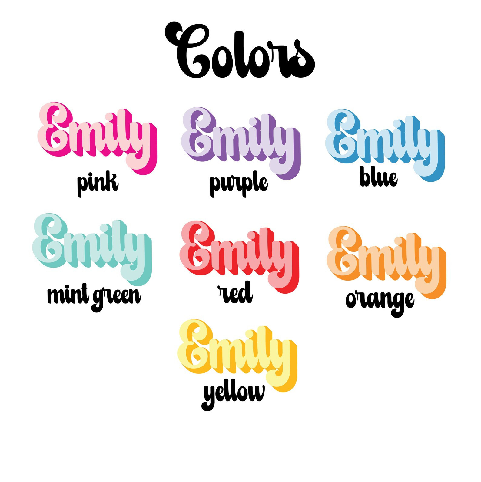 Custom Name Girl Doll Pink Font Sticker, Cute Girly Name Labels