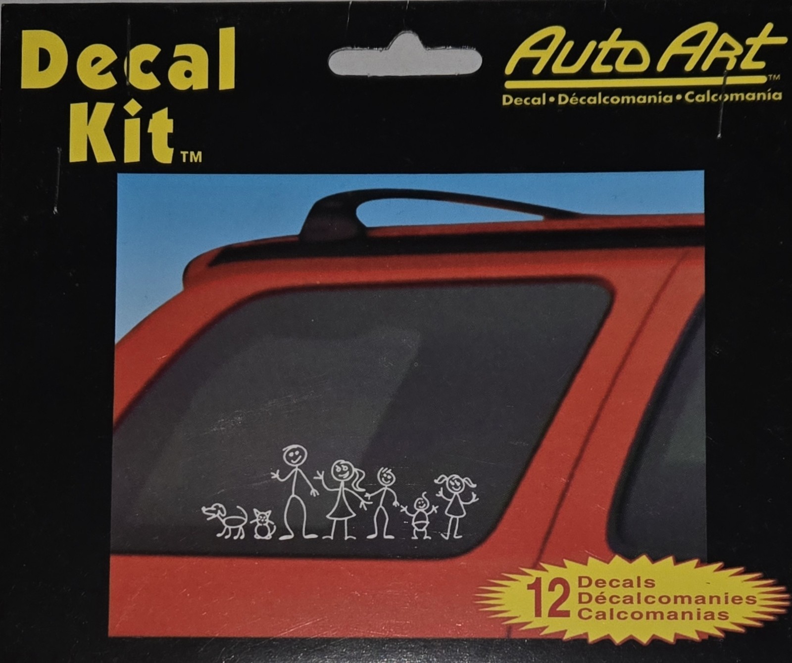 Car Decals Family Kit Stick Figures 12 Mom Dad Kids Baby Dogs Cats Chroma Vinyl