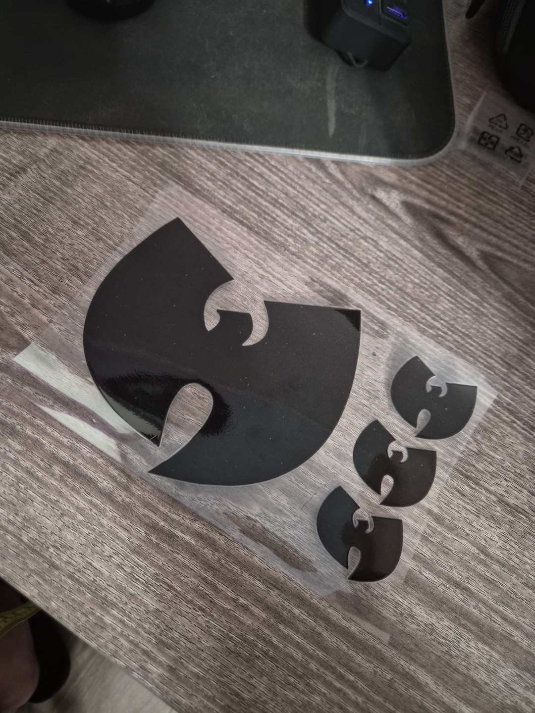 Wu-Tang 5pc Set Raised High Quality UV DTF Raised Decal Sticker Waterproof USA