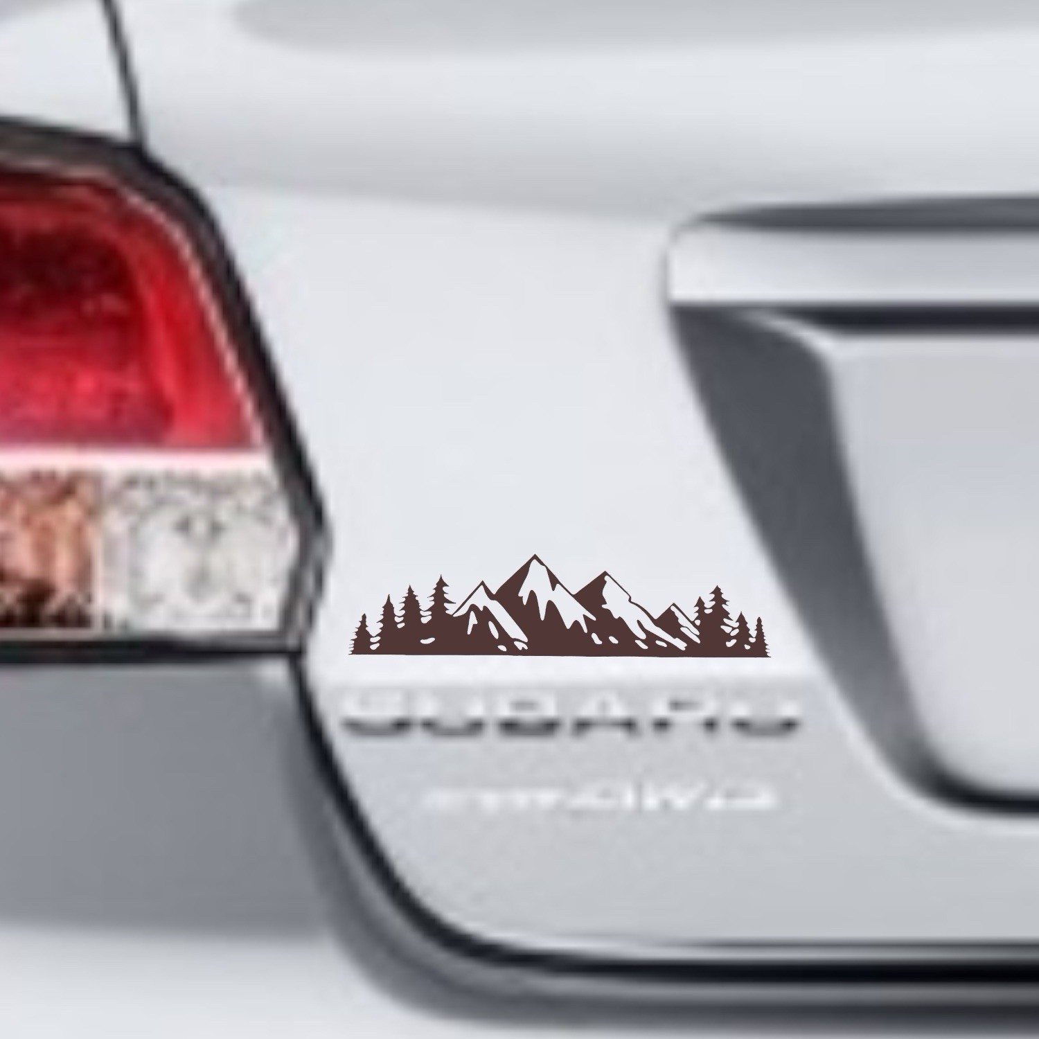 MOUNTAIN RANGE TREE LANDSCAPE SCENE Vinyl Decal for Car Jeep Truck
