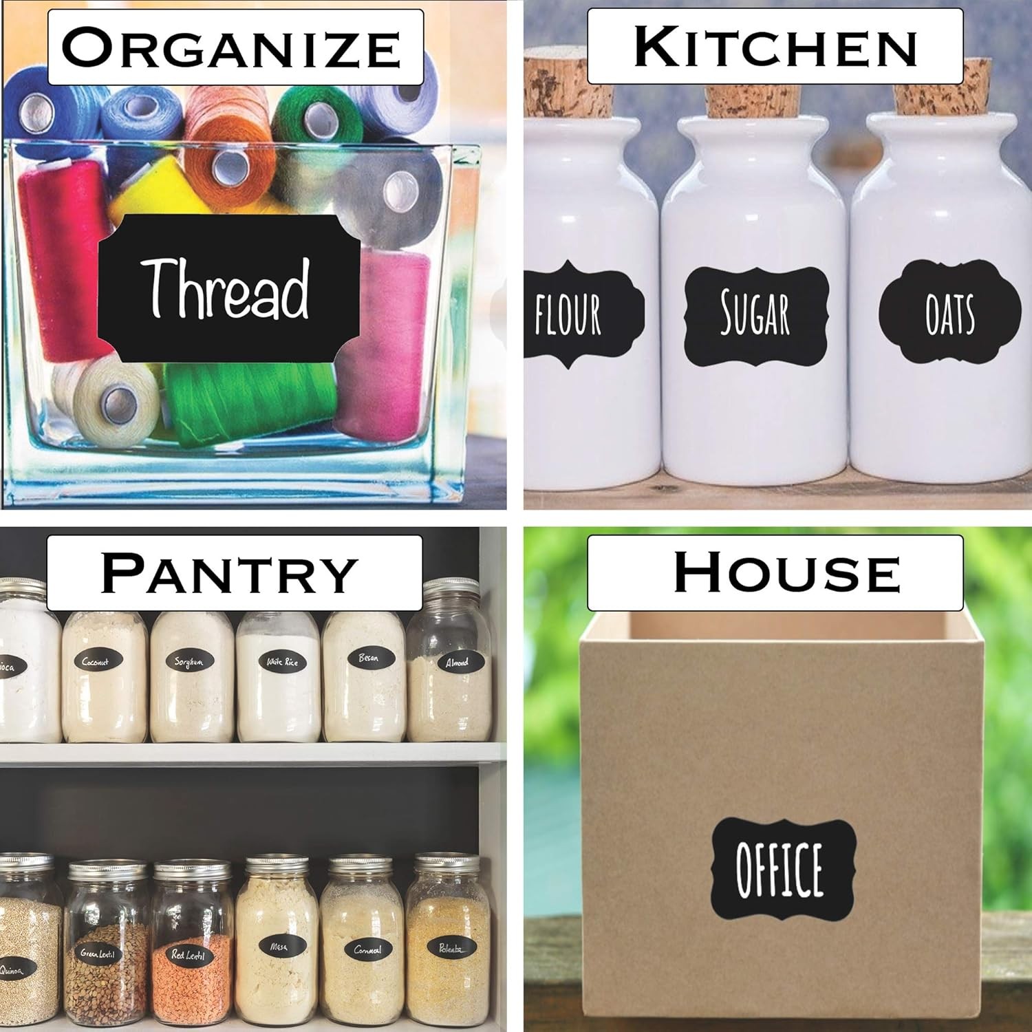 Chalkboard Jar Labels for Canning Mason Jars Premium Reusable Stickers Glass Cha
