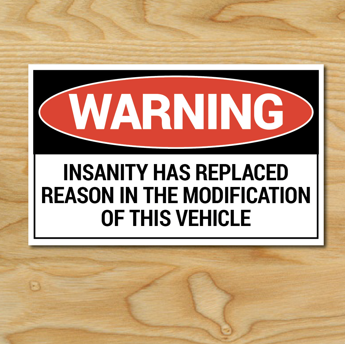 (1) Warning Insanity Sticker car Auto Race Drift JDM Decal Truck Funny Diesel