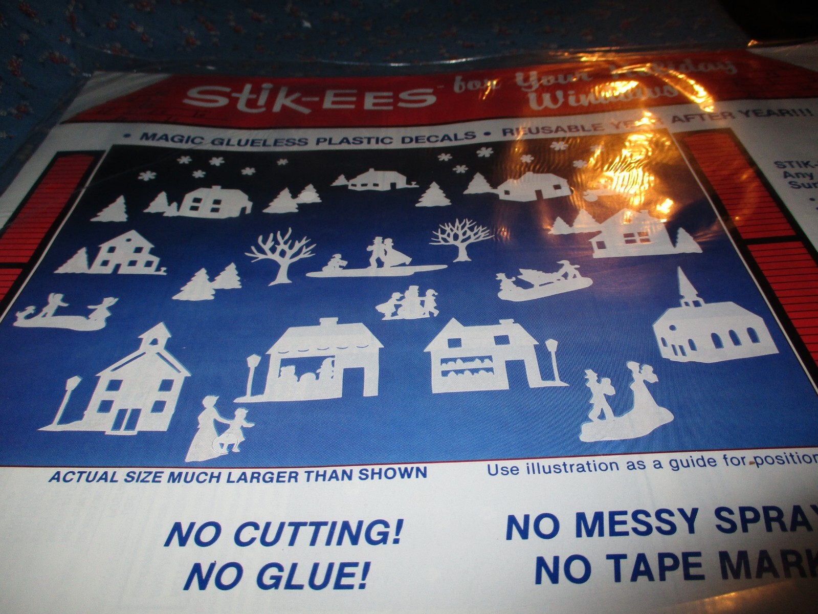 (1068) NOS Stik-ees Creative Fun Magic Plastic Decals WW Winter Wonderland