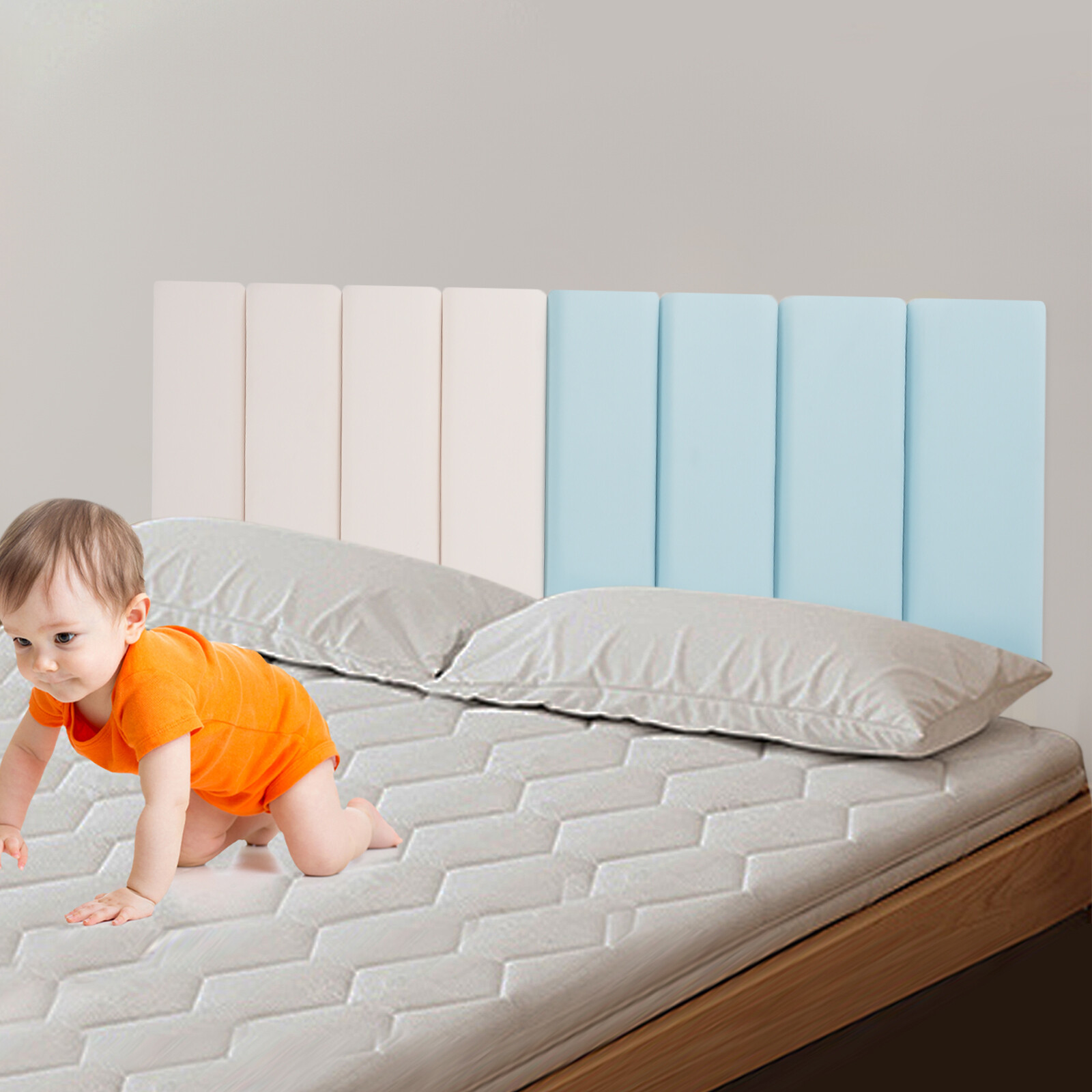 Wall Panels Pack of 8 Self-Adhesive Wall Panel, Anti-collision Wall Padding