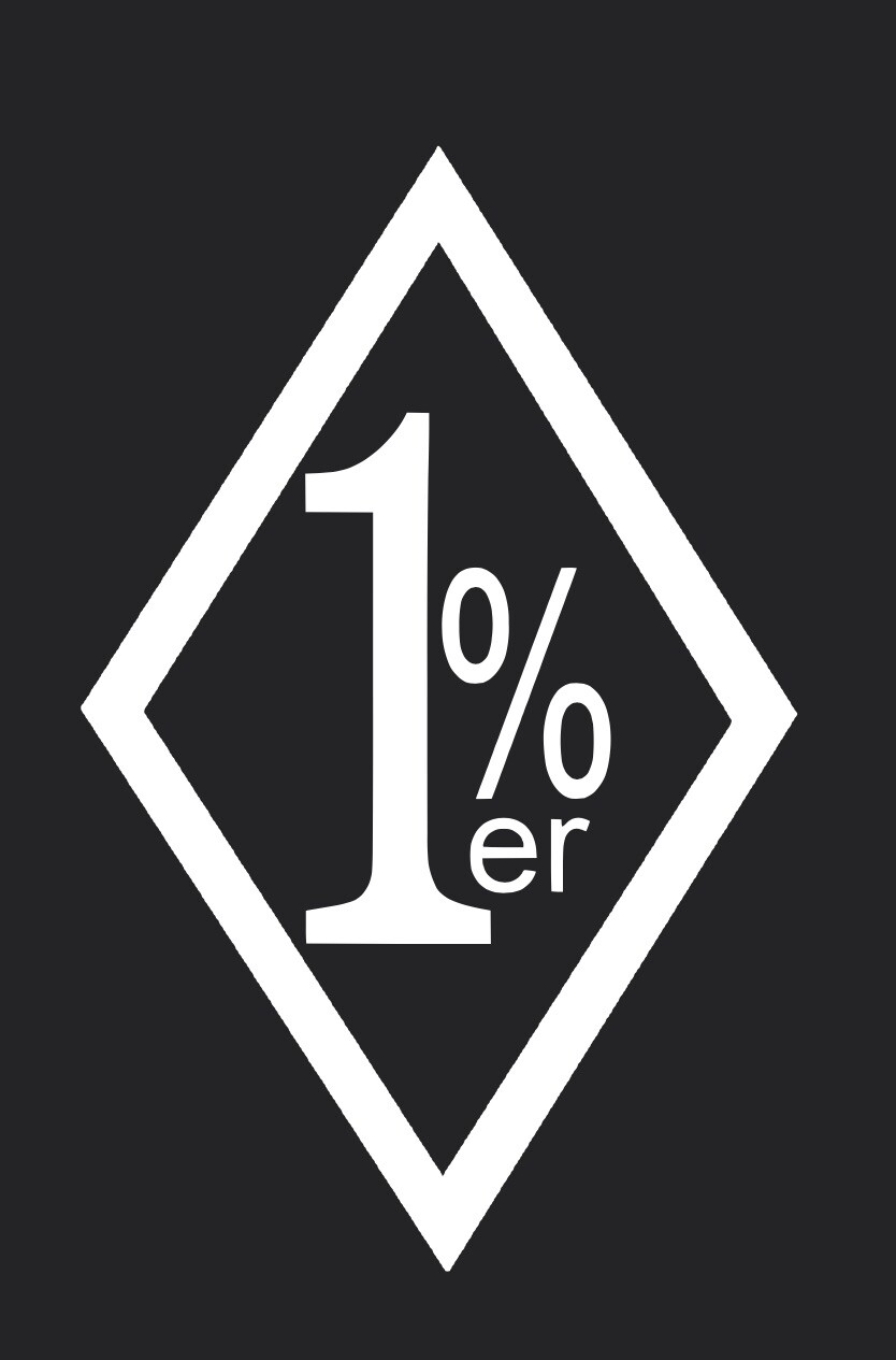1%er One Percent Outlaw Biker Vinyl Sticker Decal- Choose Size & Color