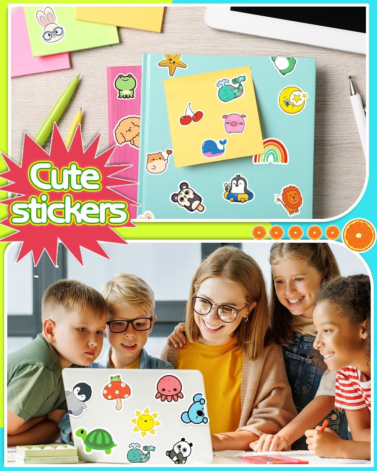 Stickers for Kids, 600Pcs Water Bottle Stickers for Teens, Cute Vinyl Waterproof