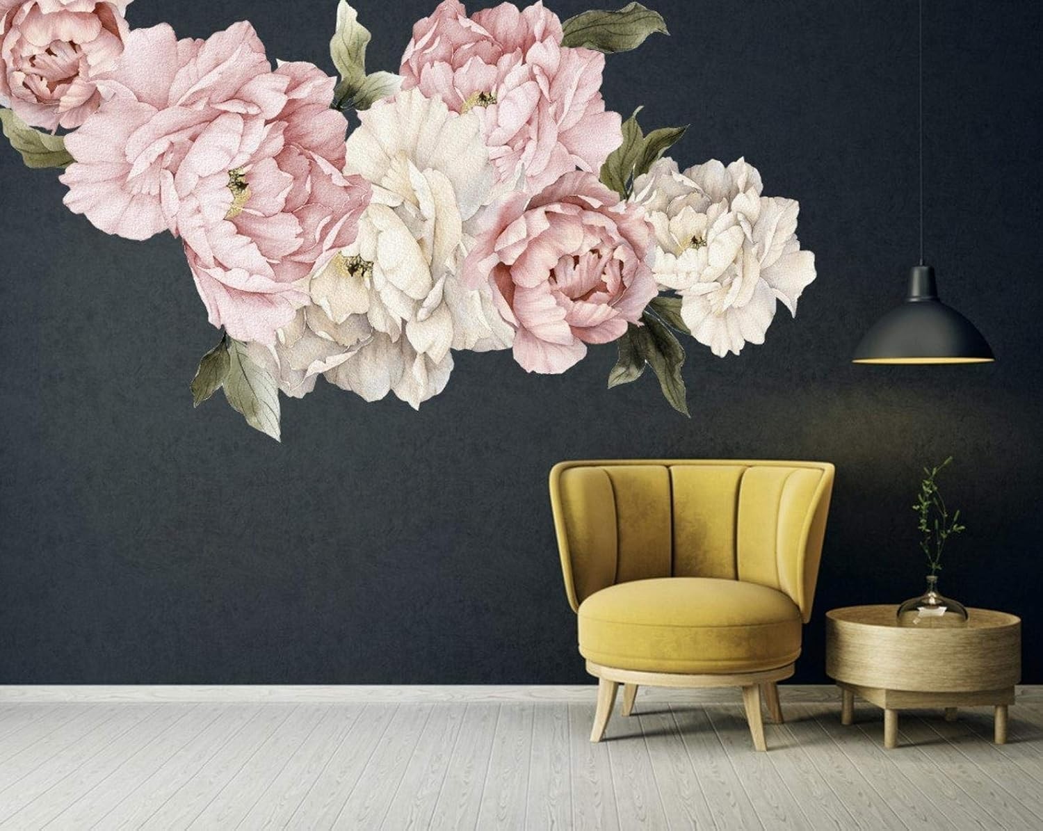 Large 67" Floral Peonies Wall Sticker – Botanical Beauty for Indoor Spaces