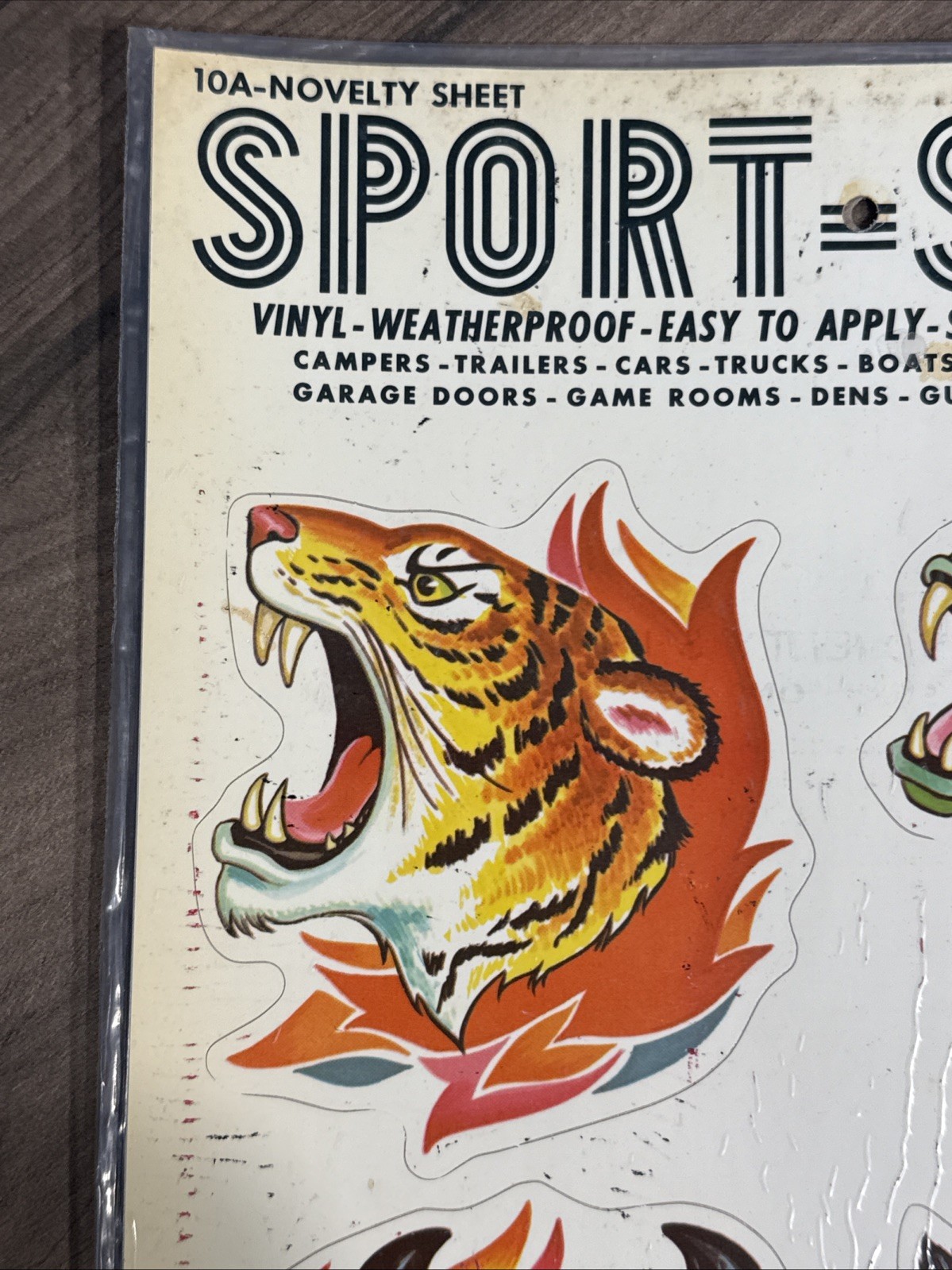 Vintage 1960s 1970s NOS Decal Metercord Sport-Stik Novelty 5 Stickers on Sheet