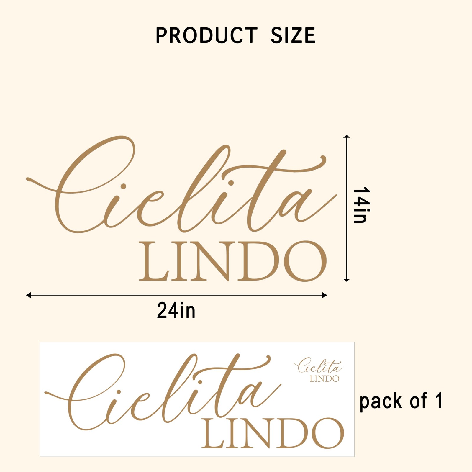 Cielita Lindo Wall Decal – Elegant Script Party Backdrop Decor for Bridal Sho…