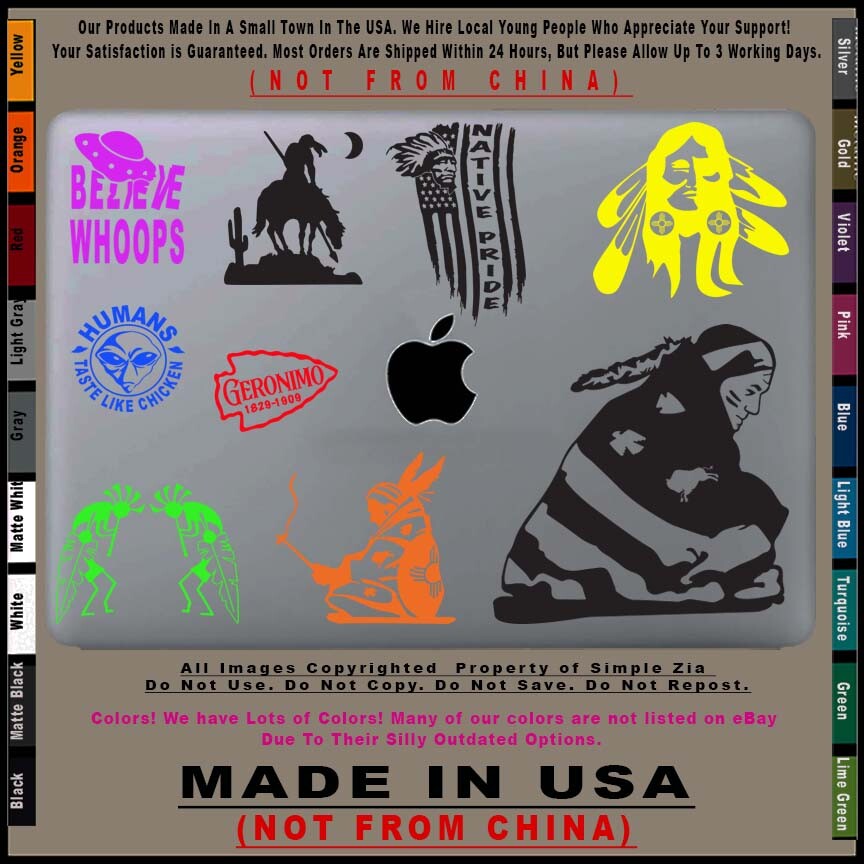 Native American Man Wrapped in Blanket Navajo Hopi Zuni NM AZ Sticker Decal