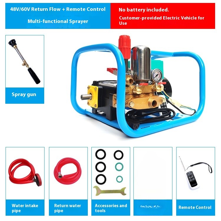 Agricultural Sprayer Automatic Pressure Relief Three-Cylinder Plunger Pump 48V