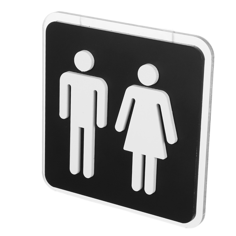 Restroom Sign Label: 3.94 X 3.94 Inches Unisex Self Adhesive Bathroom Sign,