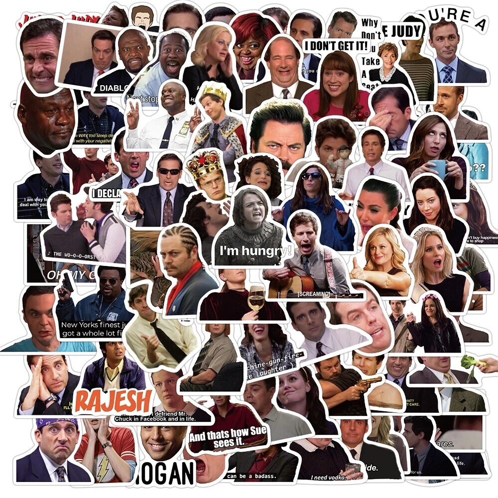The Office Parks And Recreation Meme Stickers 50pk Friends Random Meme Stickers