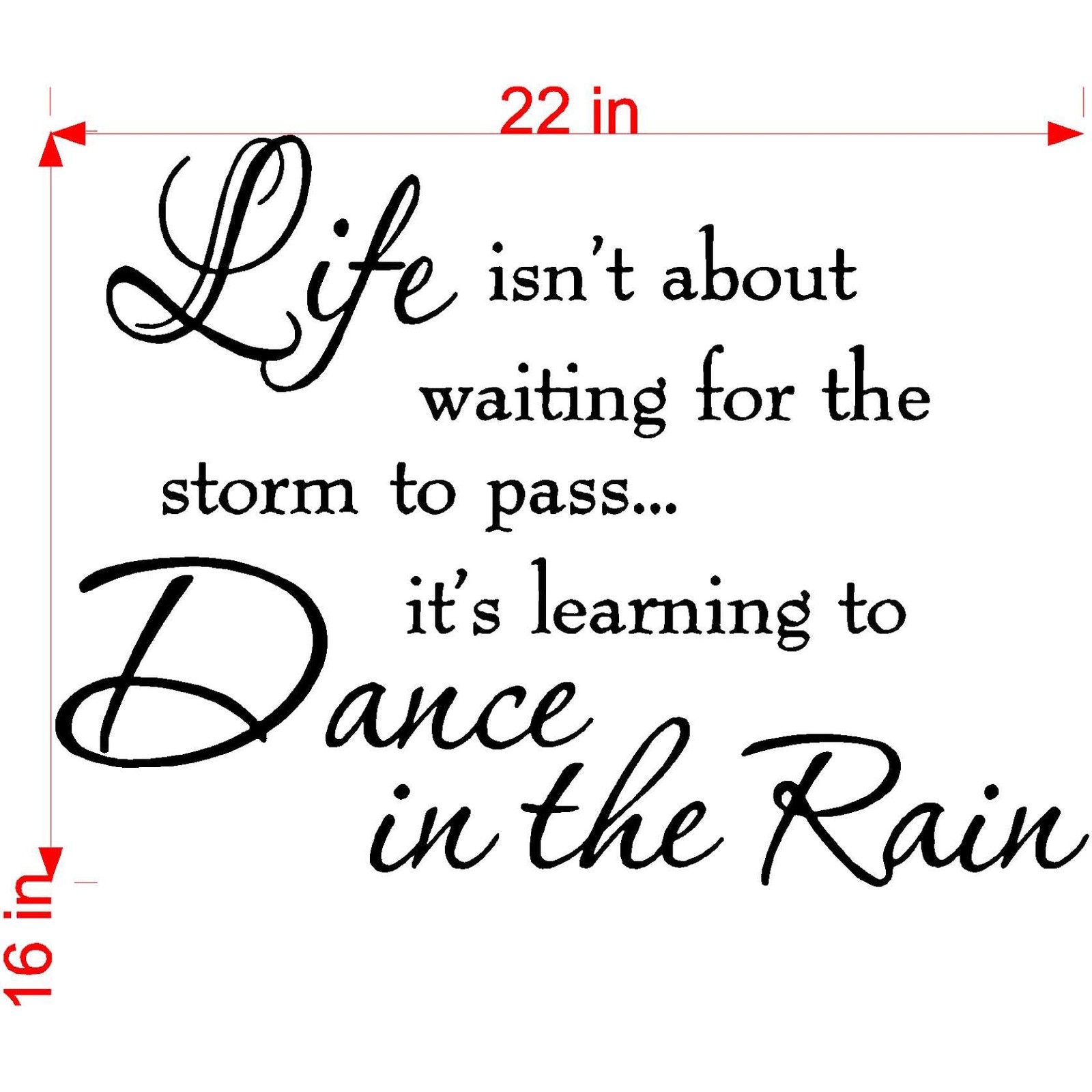 Life Isnt About Waiting for The Storm to Pass Its 16 Inch x 22 Inch, Black
