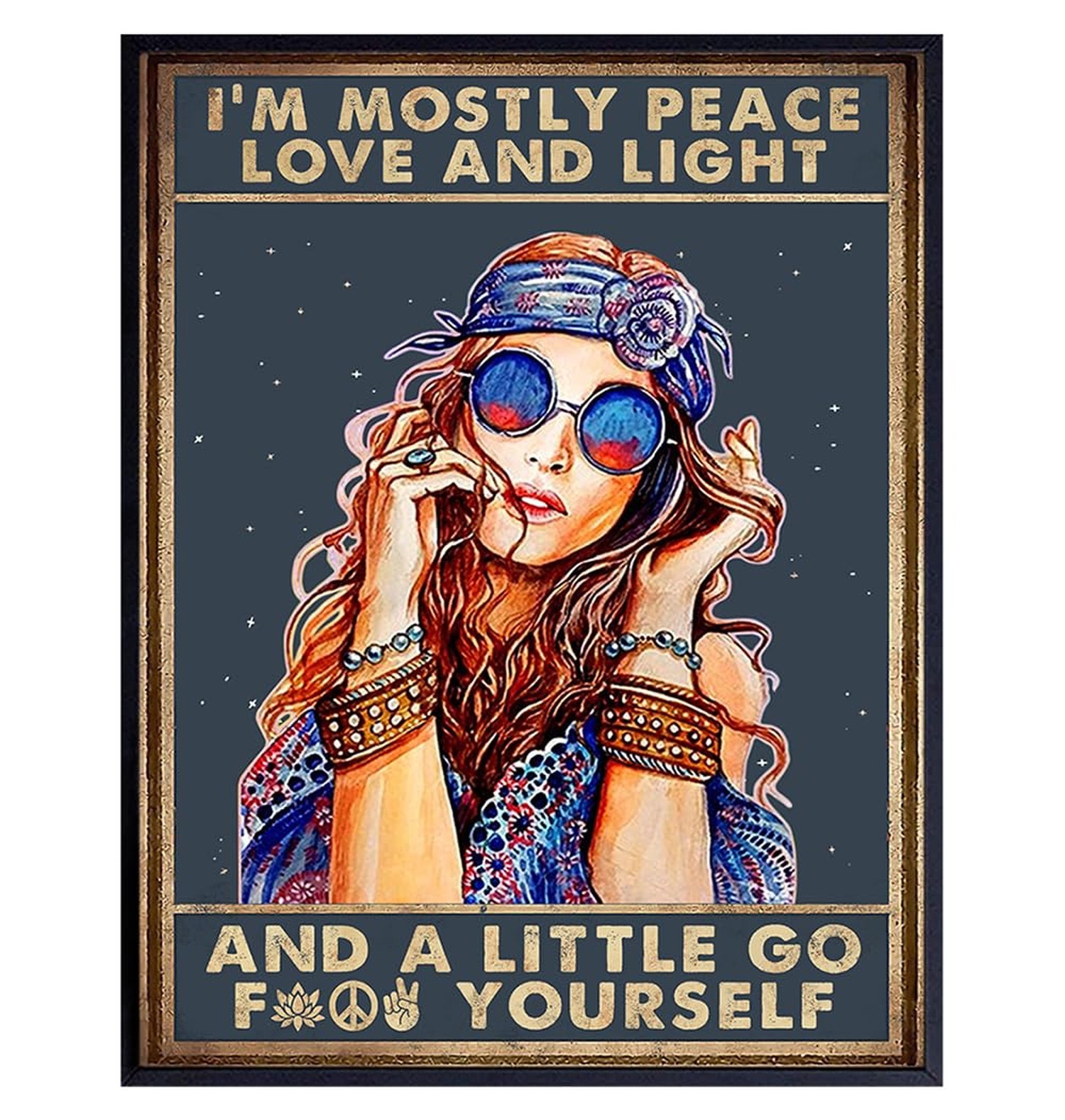 Boho Love And Light Wall Art 11×14 – Inspirational Bohemian Decor – positive …