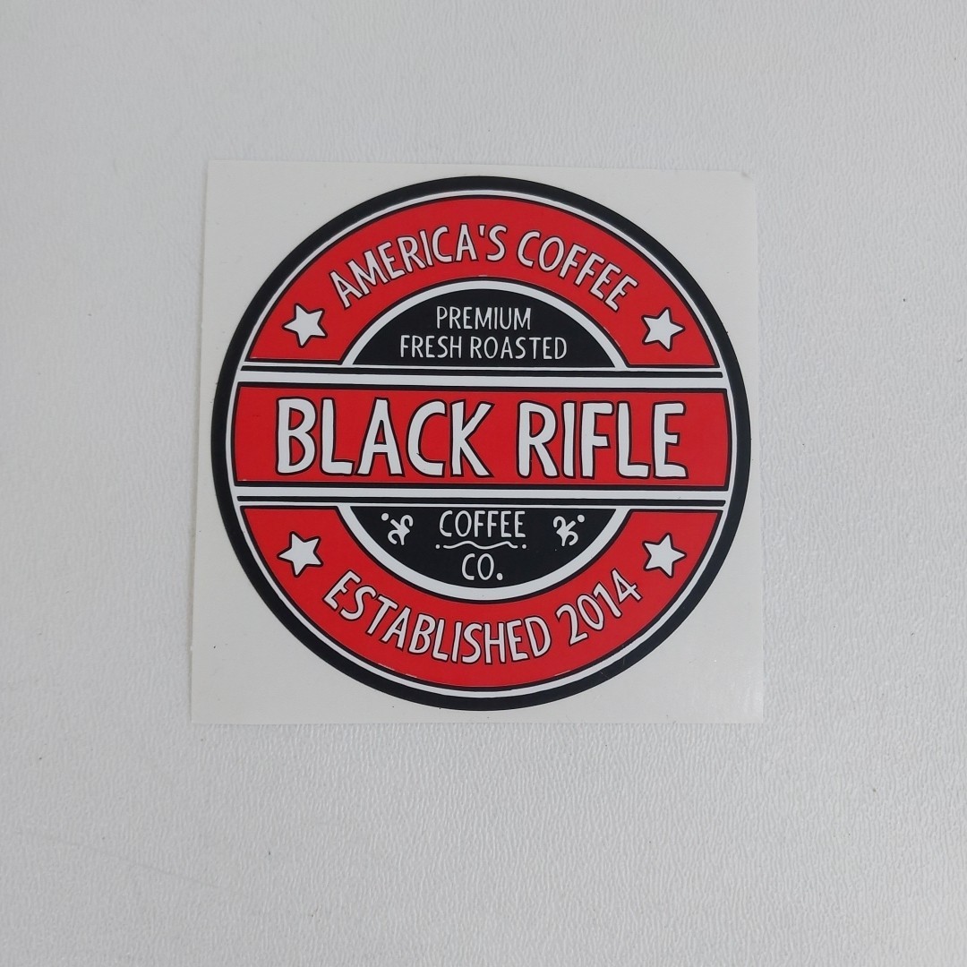 Black Rifle Coffee Company Sticker Decal 3 inch New Design Red And White