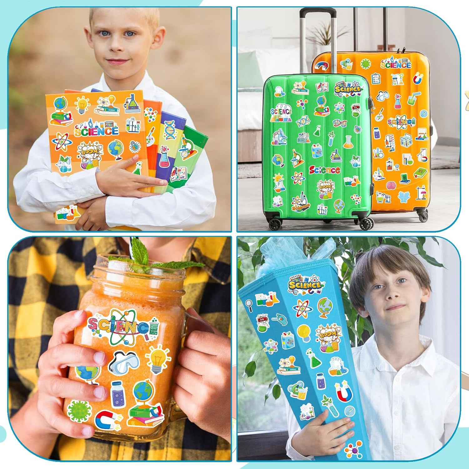 312PCS Science Stickers for Kids, Self-Adhesive Chemical Physical Biological Sti