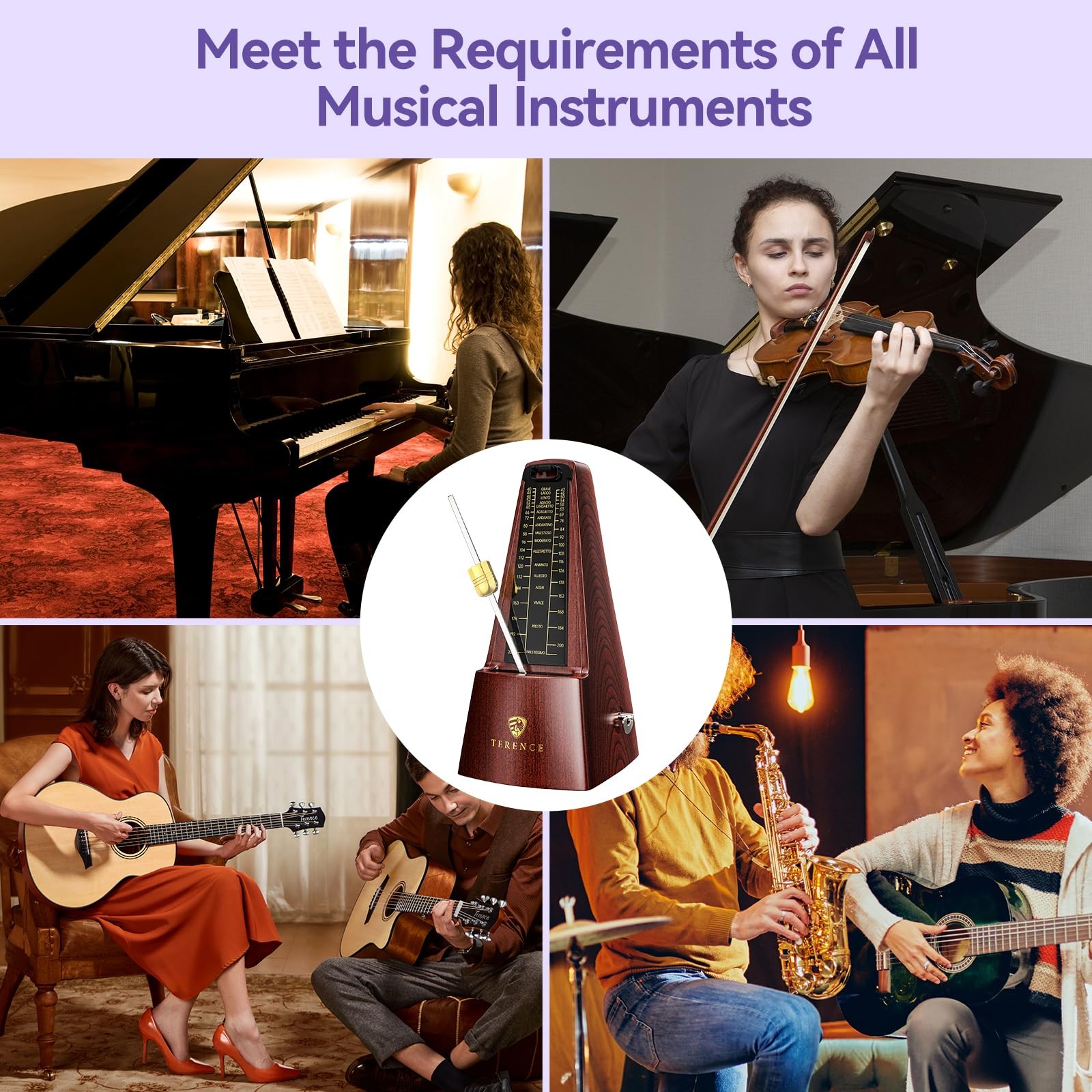Mechanical Metronomes for Piano Guitar Drum Violin and Other Musical Instruments