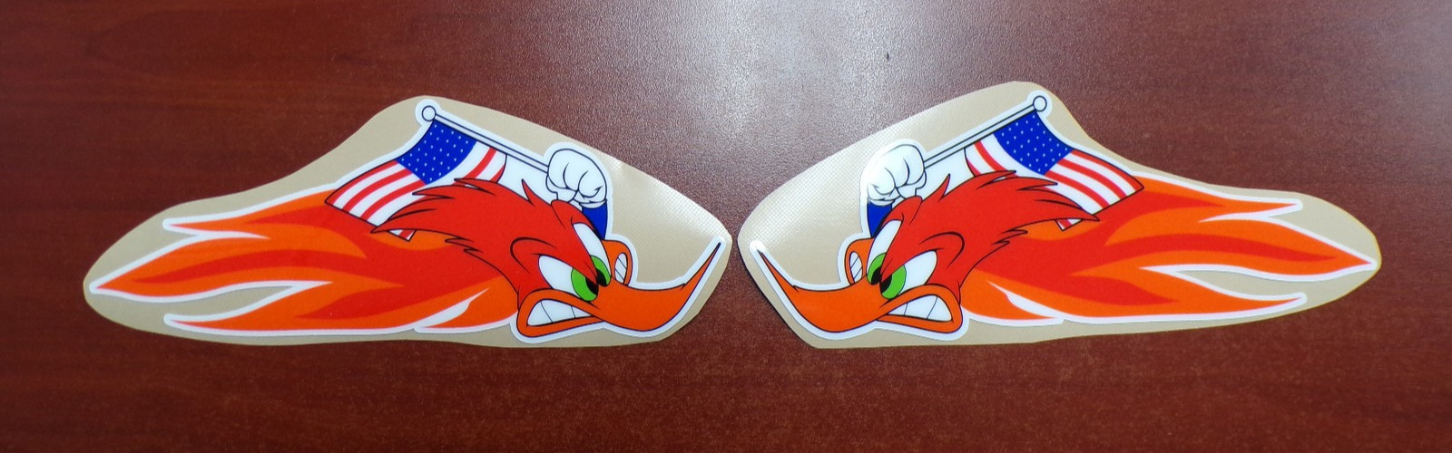 HONDA OLD SCHOOL USA MADE FLAG CORRECT WOODY WOODPECKER GRAPHIC STICKER