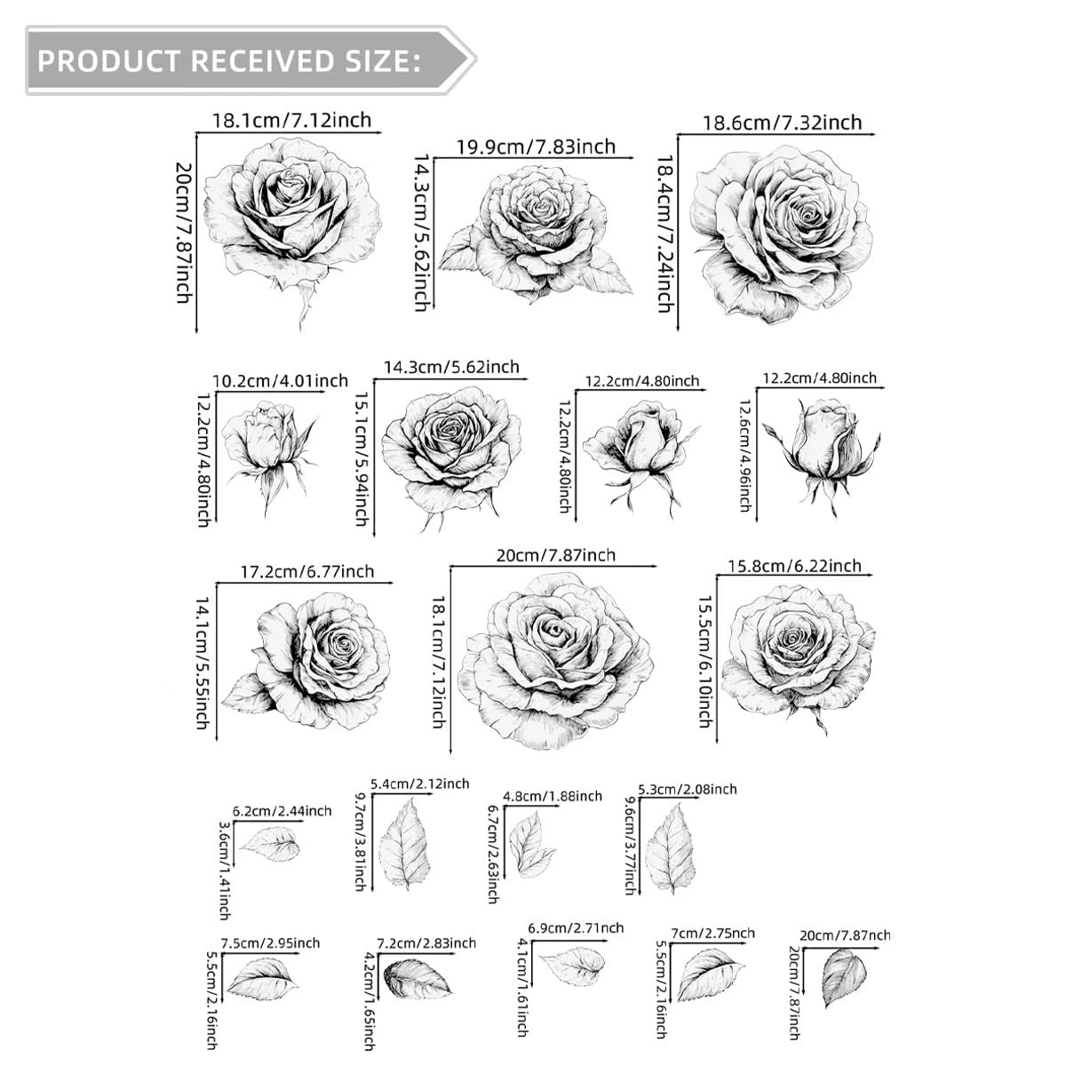 Black and White Flower Wall Decals Boho Rose Floral Wall Stickers for Living …