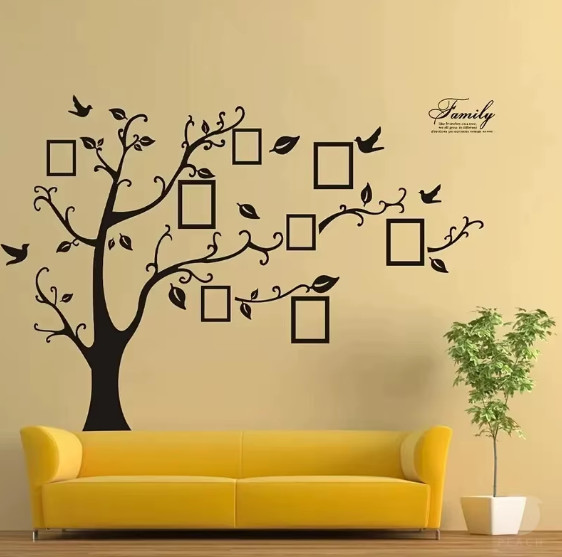 Large Family Tree Wall Decal Photo Frame Vinyl Sticker Living Room Decor