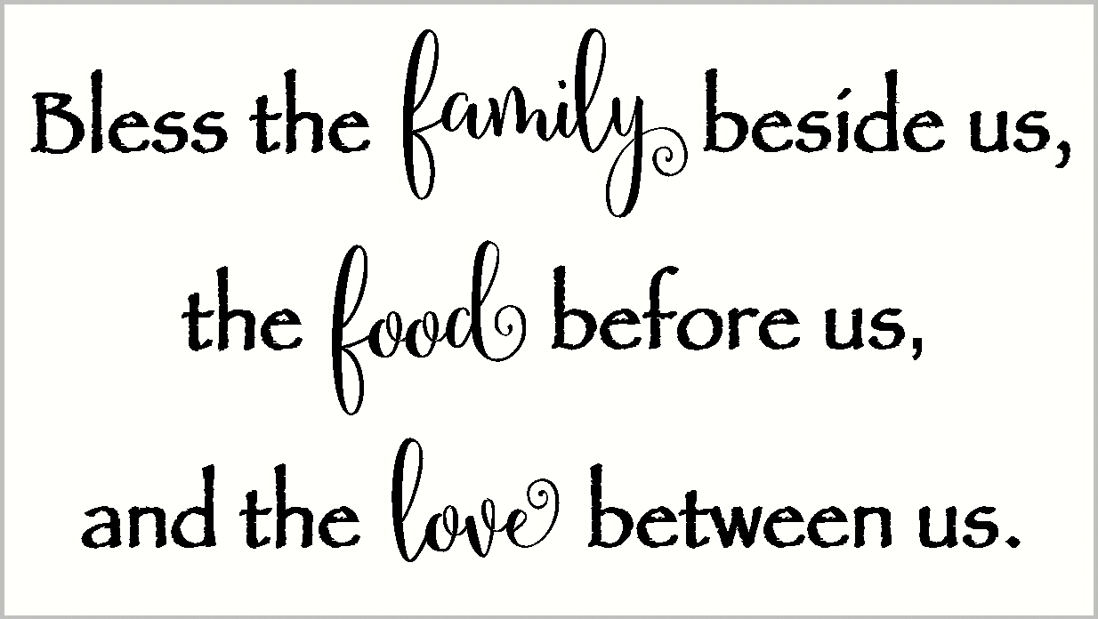 Bless the Food Family Love Amen Wall Decal Lettering Home Decor Kitchen Saying