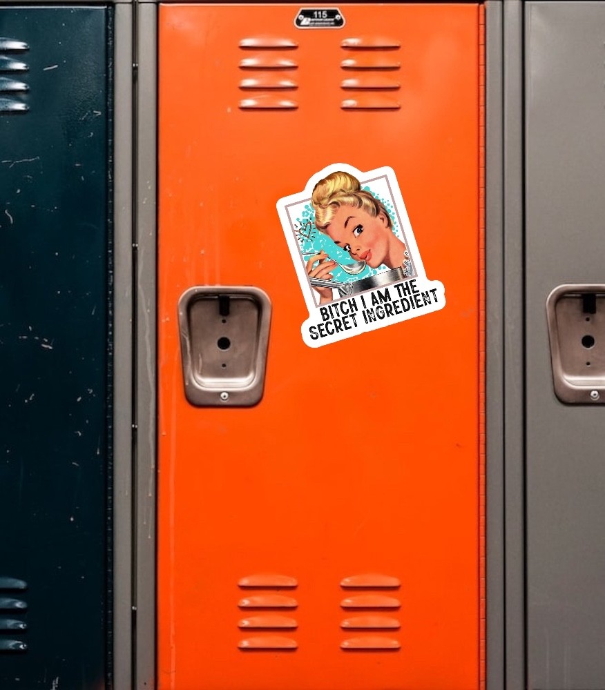 Retro Lady Funny Waterproof Weatherproof Vinyl Sticker | The Secret Ingredient