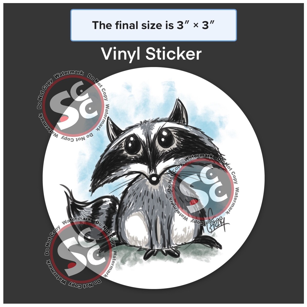 3" Raccoon Trash Panda Decal Vinyl Sticker Wildlife Coon Cute Garbage Animal Can