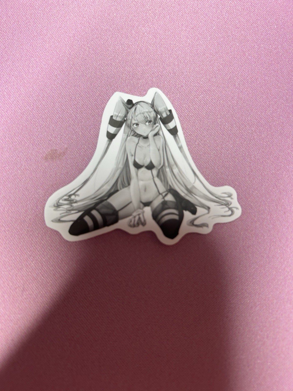 black and white waifu lewd stickers #14
