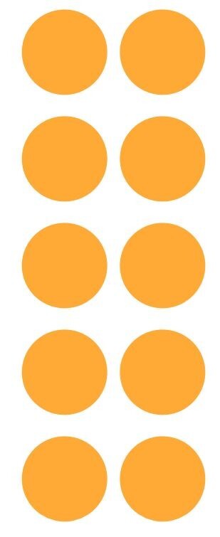 1.5" Light Orange Round Vinyl Dots Stickers Color Coding Inventory 1.5 Inch Dot