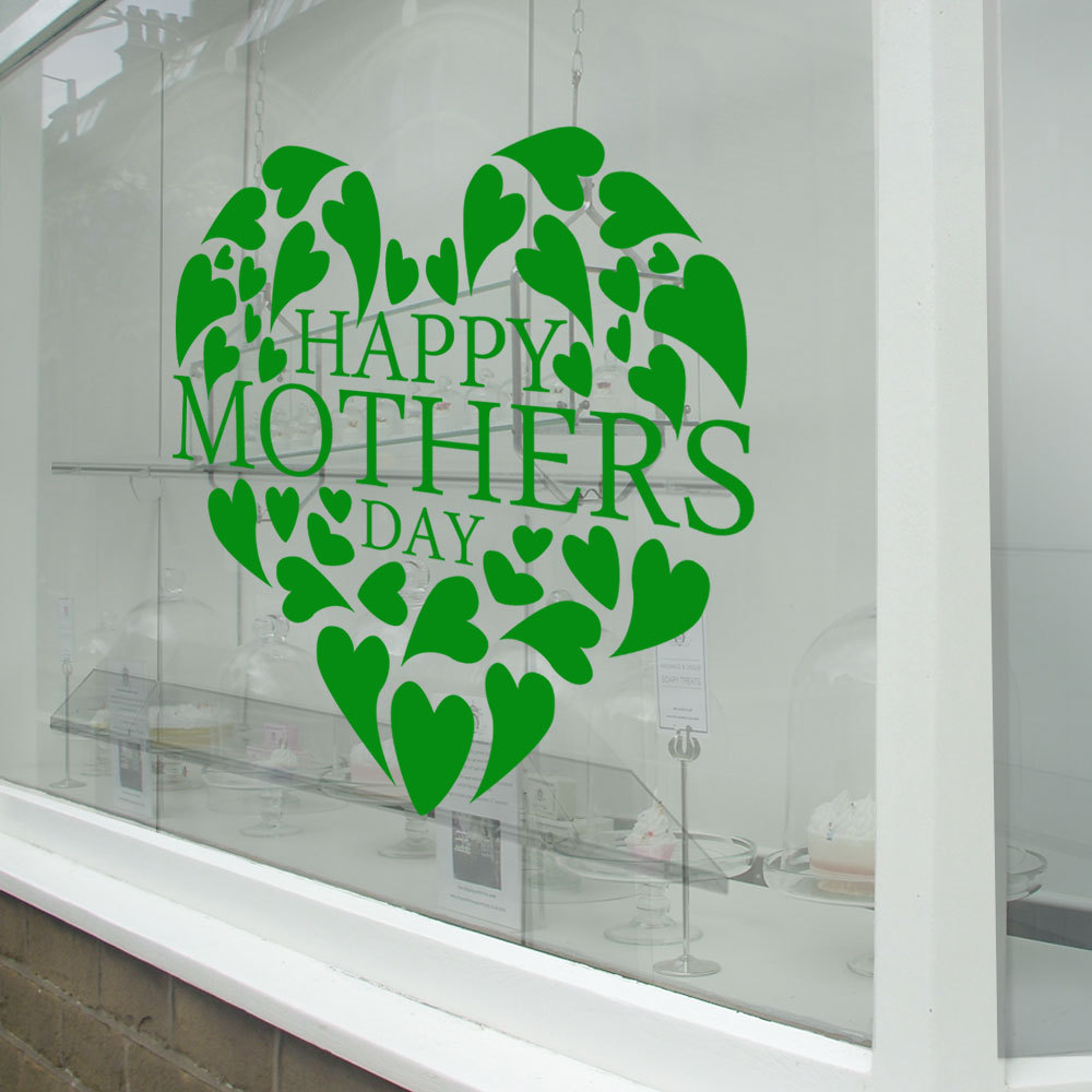 Happy Mothers Day Wall & Window Stickers Mother Decals Shop Window Display A338