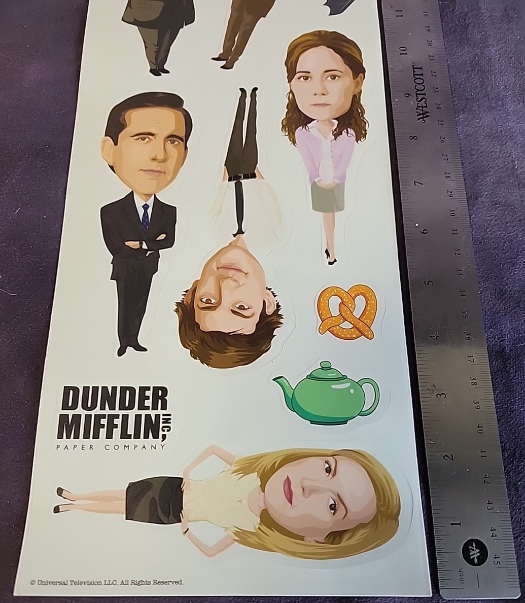 The Office Dunder Mifflin 10 Wall Decals Removable Restick Stickers Lot of 5
