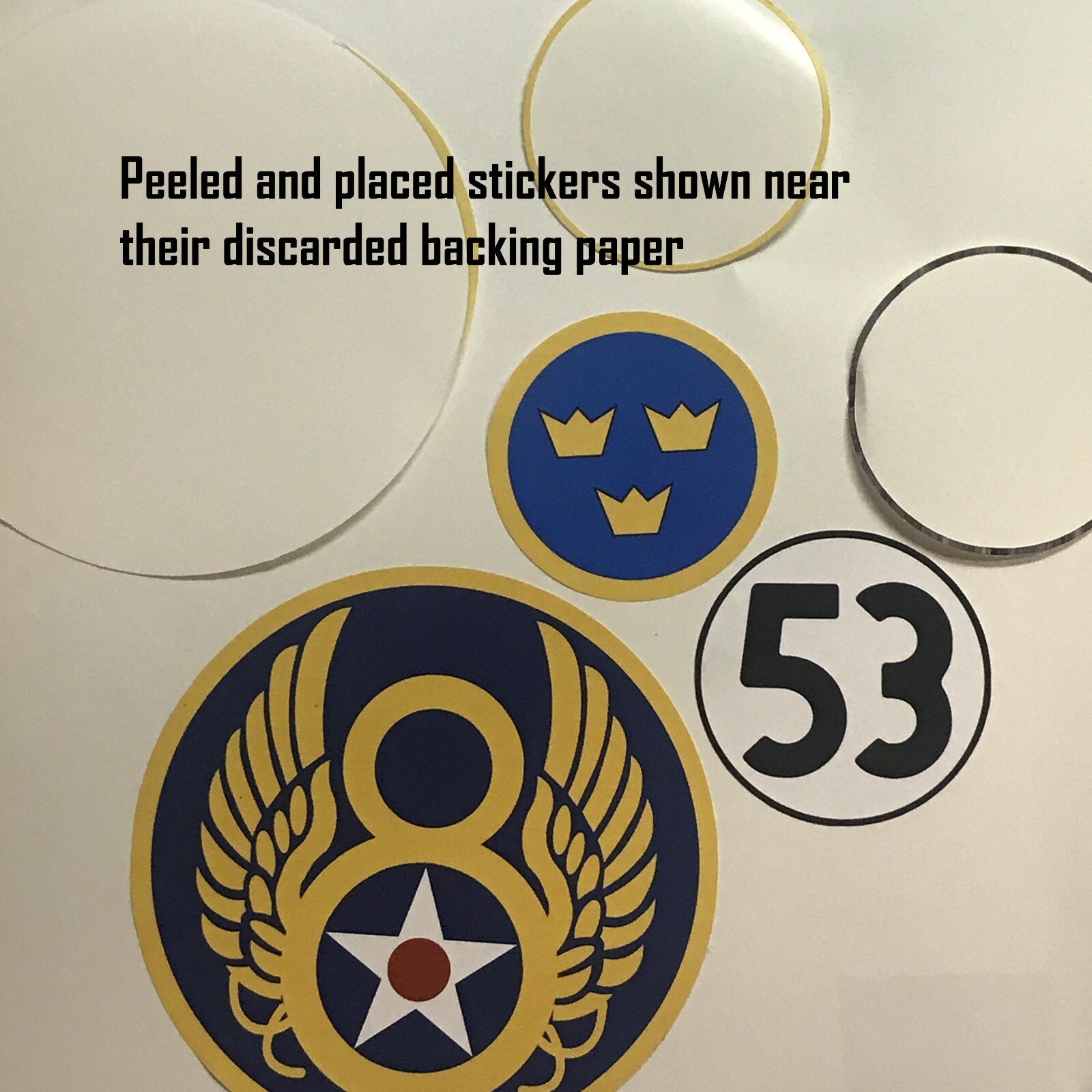 8 National Weather Service decals. 2×1"+2"+3"+4" stickers. US NWS Roundel