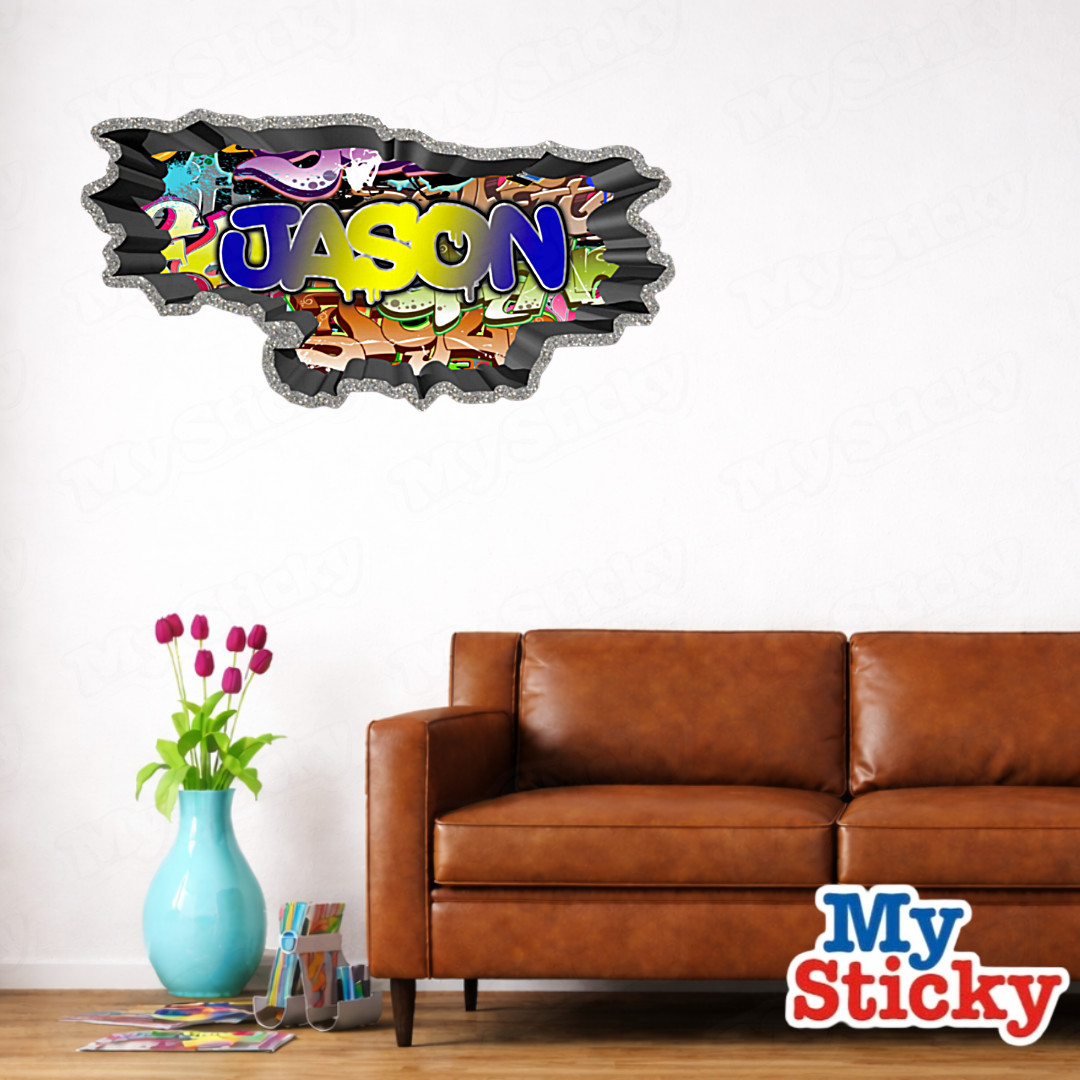 3D Graffiti Name Custom Personalized Wall Sticker DIY Room Decor Kids