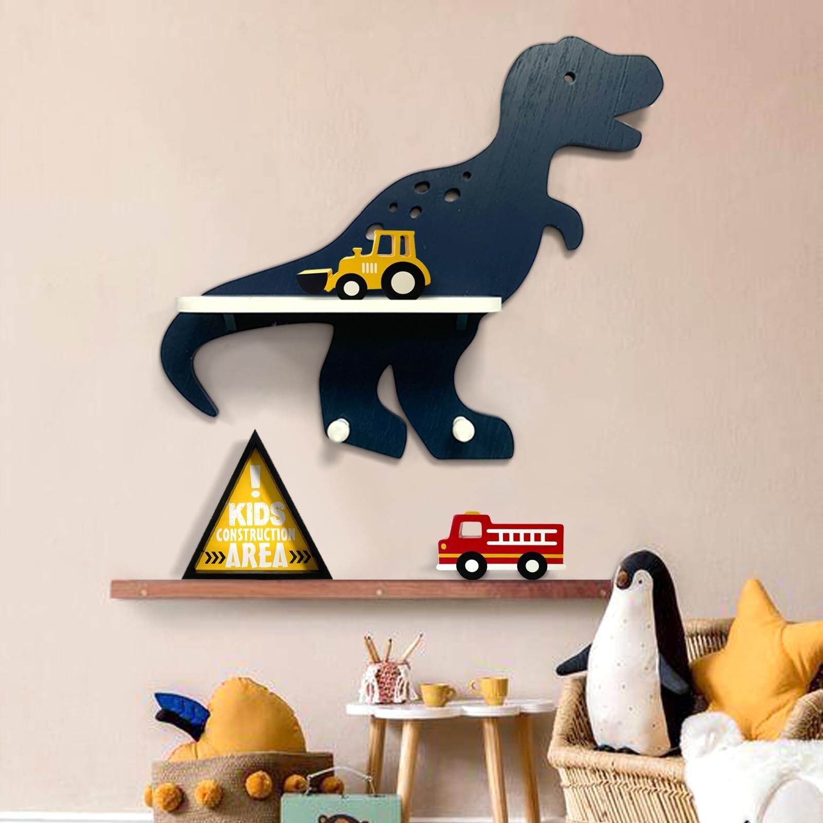 Dinosaur Wooden Wall Shelf Parlor Boudior Children's Decorative Dinosaur Wall…