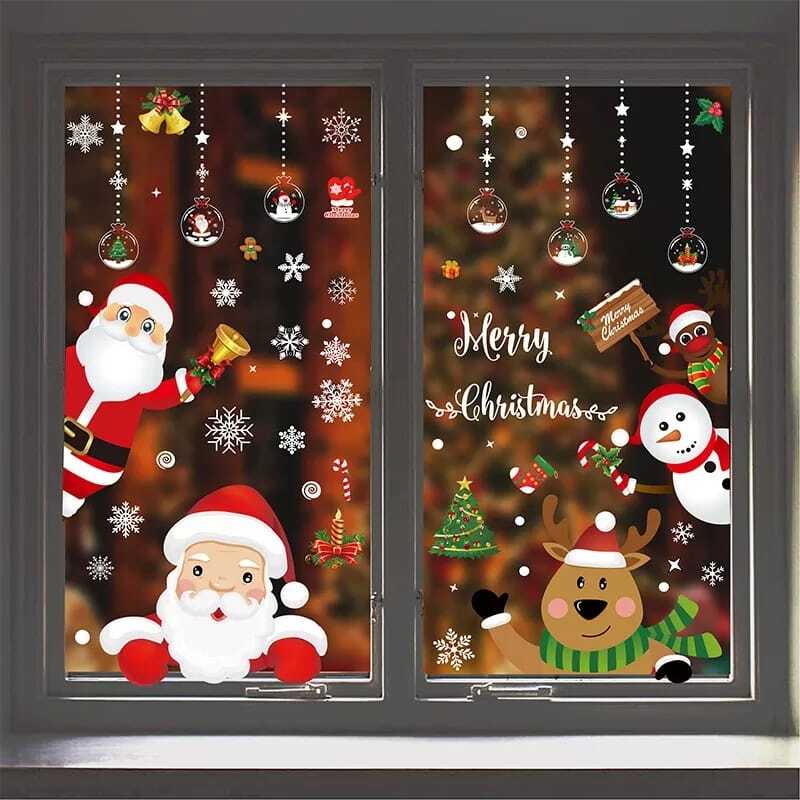 Christmas Santa Claus Window Sticker Pendant Merry Christmas For Home Decor New